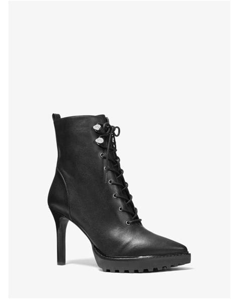 michael michael kors kyle leather lace-up boot|Amazon.com .